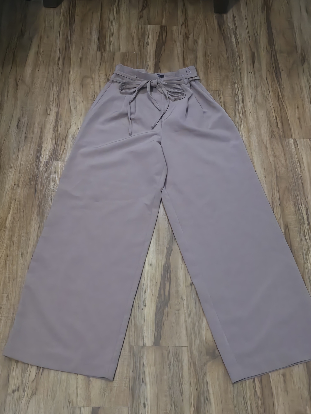 Forever 21 Mauve Paperbag Waist Wide-Leg Trousers